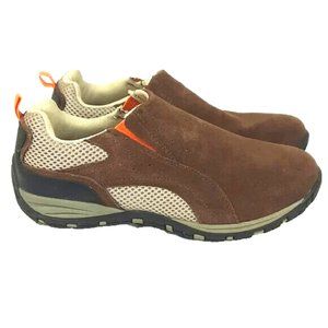 Cherokee Boys Leather Shoes Size 5 Brown Black Yan Slip On